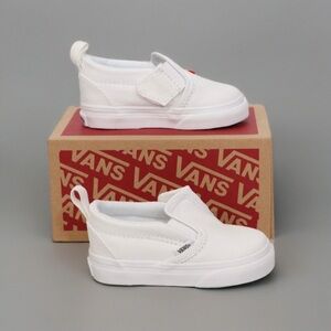 Vans Baby/Walker Classic Slip On V True White/True White, Size 4 NEW